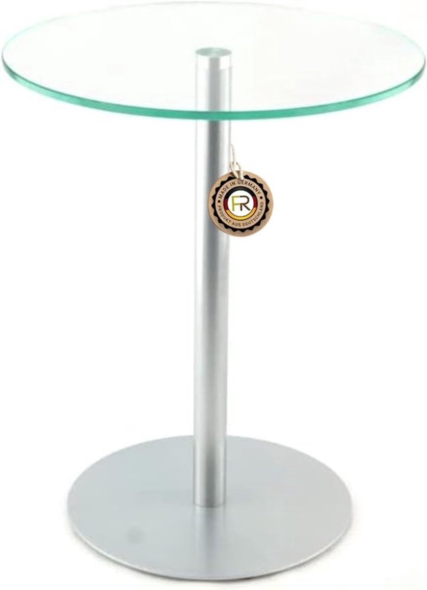 Bijzettafel Glas - Woonkamertafel Modern - Decoratief Gebruik - Stabiel Ontwerp - 40x40x50 cm - Zilver