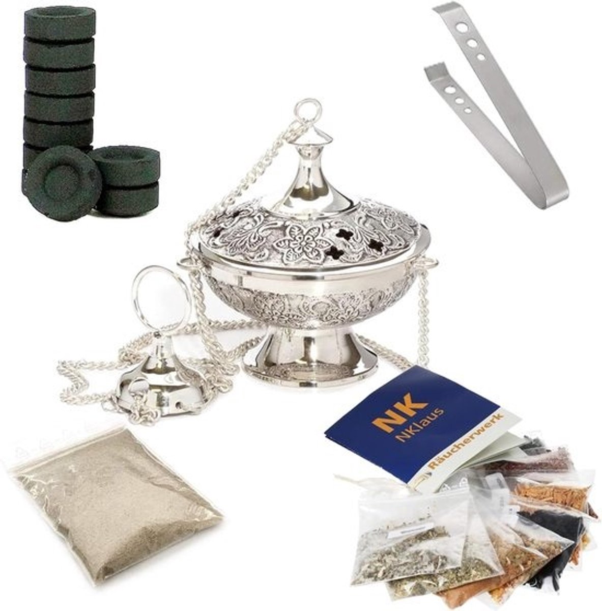 Wierookbrander compleet set 14 stuks met wierook en accessoires