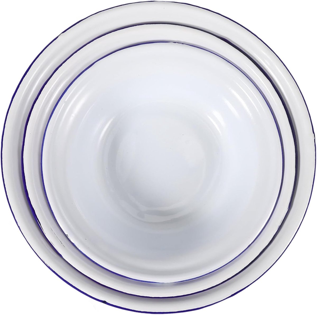 Set van 3 Retro Emaille Kommen voor Soep, Fruit en Salades - Multifunctionele Keukenaccessoires 14-18cm