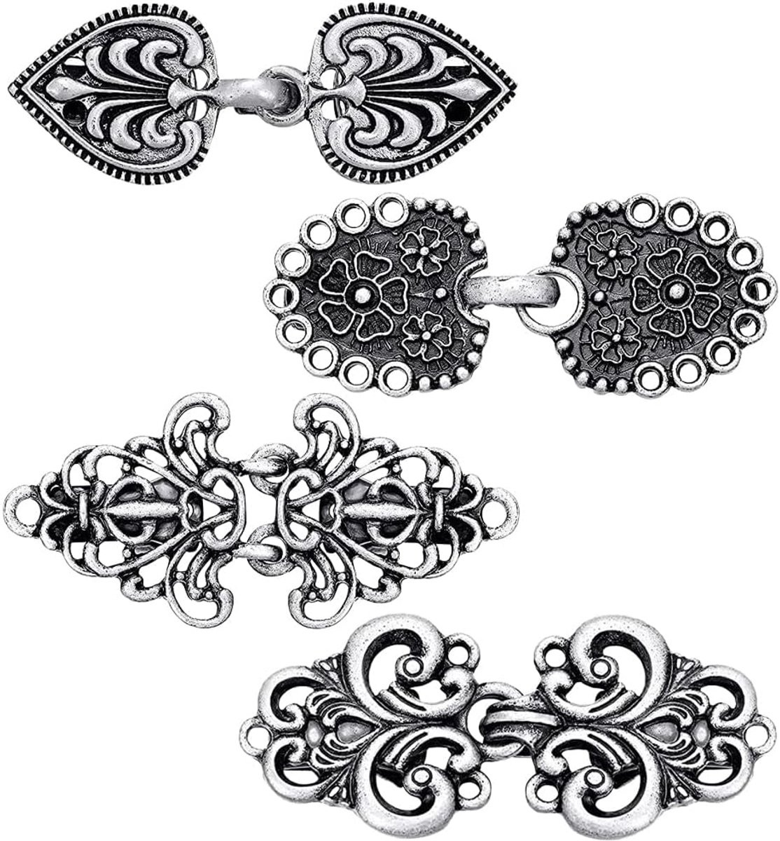 4 stuks vintage kleding cinch clips vest swirl clip sjaal kraag sluiting voor vrouwen kleding trui vest sjaal jurk shirt taille cincher vintage decor elegante metalen sluitingen