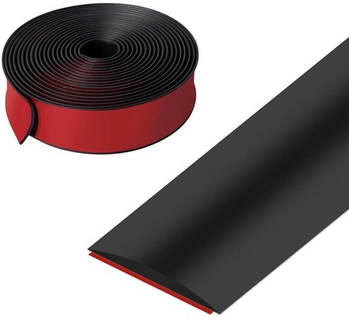 Vinyl Overgangsprofiel - Zelfklevend - Voor het verbinden van vloernaden - Zwart, 5 cm x 6 m