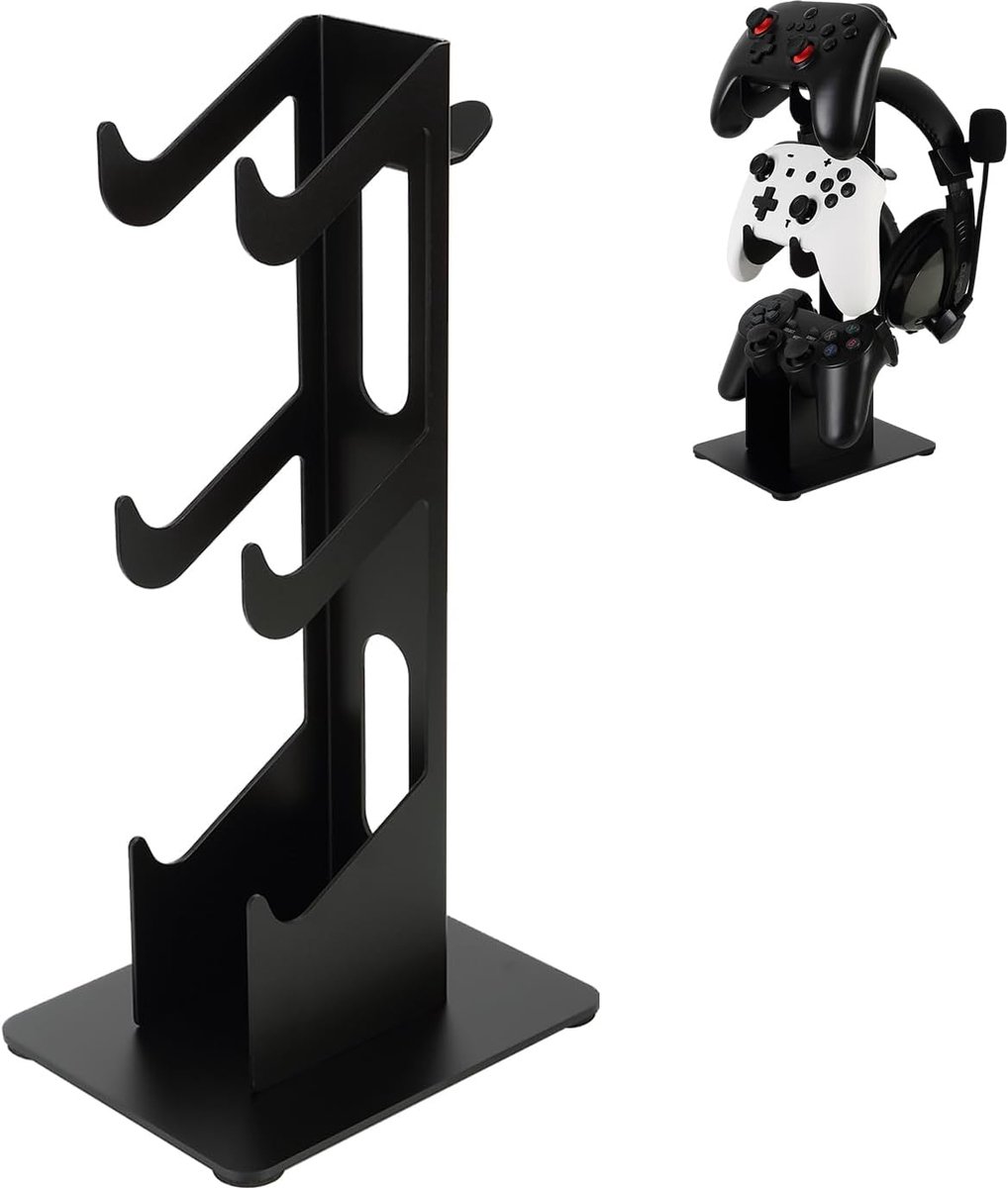 3-laags gameconsole en hoofdtelefoonhouder, gamepadhouder, hoofdtelefoonhouder, standaard
