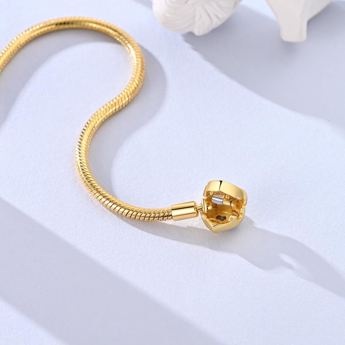 Armbanden Golden Heart voor dames Armbanden Moments in zilver S925 voor Pandora-bedels — cadeau in Sieraden - foto 4