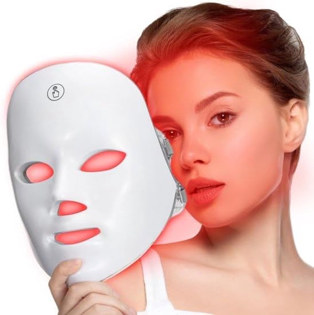LED Gezichtsmasker - LED masker - LED masker Huidverzoriging - LED - Gezichtsmasker - Acne Behandeling - Infraroodtherapie - Infraroodlamp - Lichttherapie- 7 Kleuren - Timer - Wit