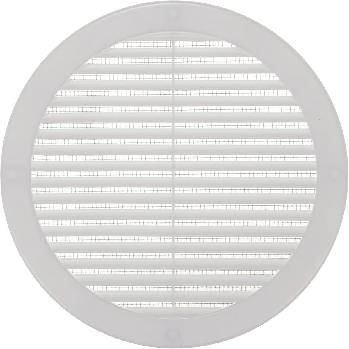 Systems Ventilatiedeksel wit 200 mm (openingsmaat), rond ventilatierooster van kunststof, gaasscherm, CVAC registerrooster voor badkamer