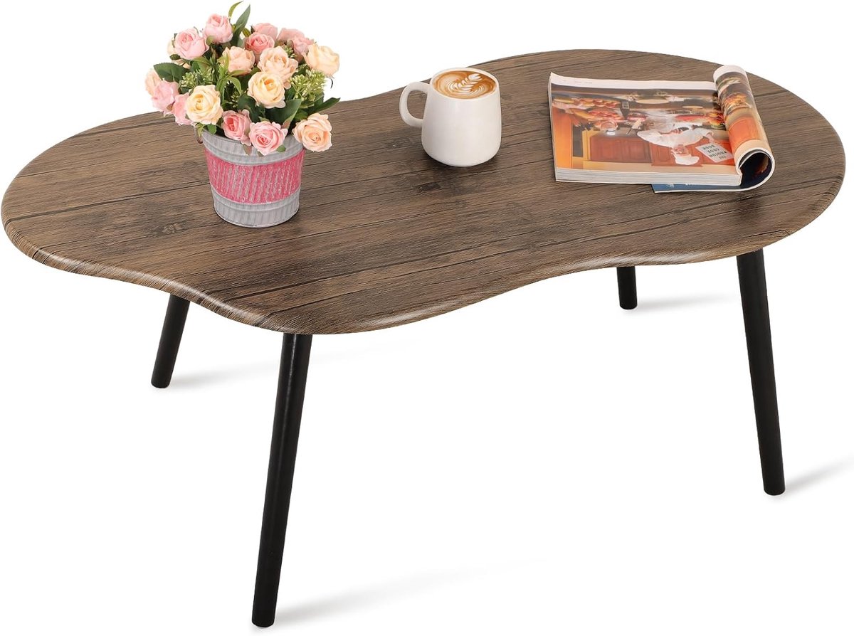 Salontafel Onregelmatige Houtnerf Desktop Koffietafels Eenvoudige Moderne Wolk Vormige Center Tafel Floor Staande Tafel Voor Woonkamer Home Office