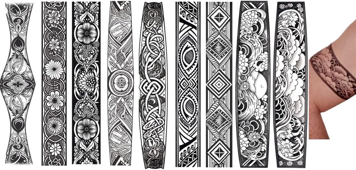Tijdelijke armband Tattoo Maori Tattoo Tribal Tattoo Japan Tattoo Armband 9