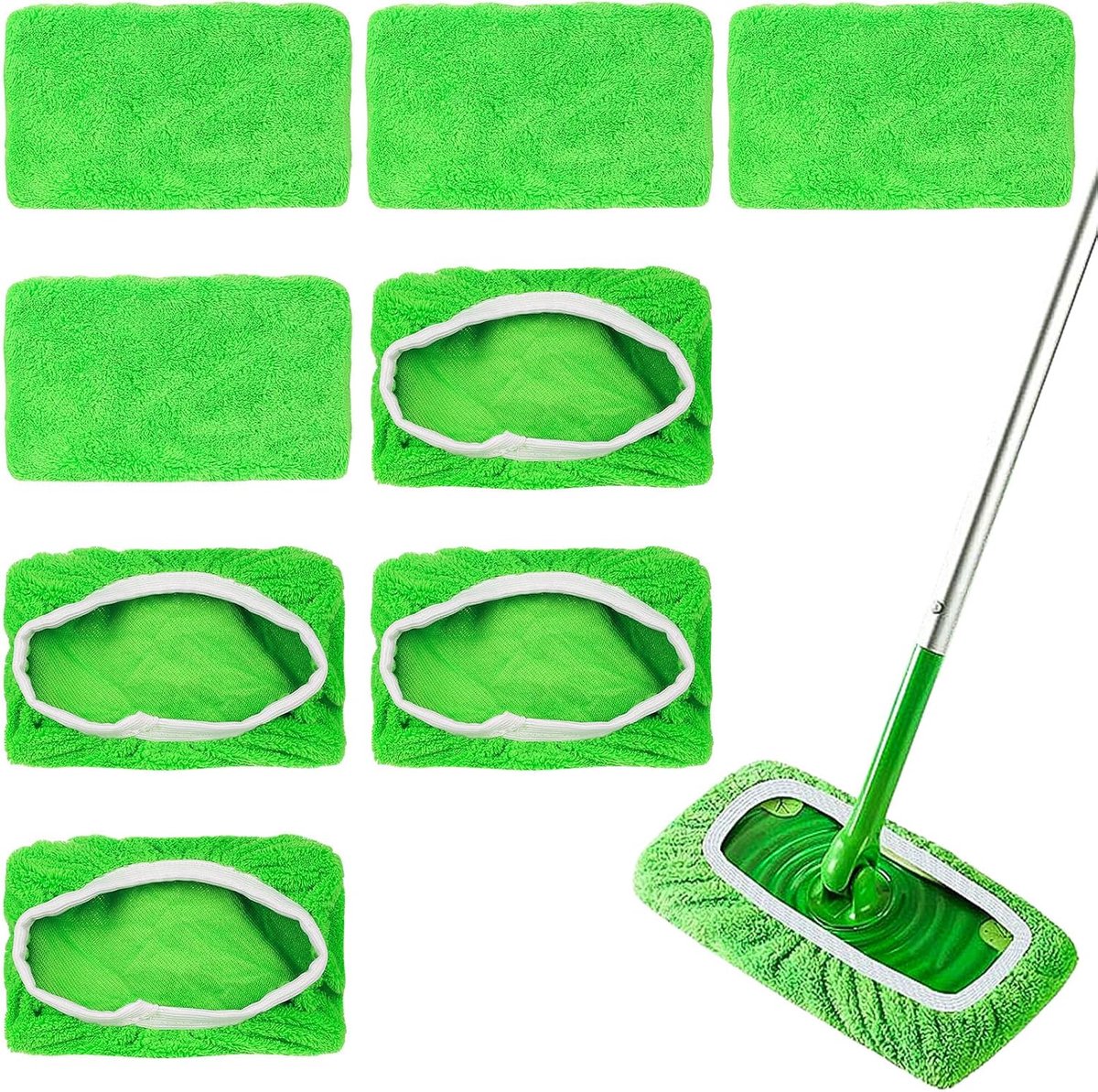 9 stuks herbruikbare microvezel dweilpads voor Swiffer Sweeper dweilen, wasbare natte pads navullingen dweildoeken pads microvezel veegdoeken voor oppervlaktereiniging houten vloeren