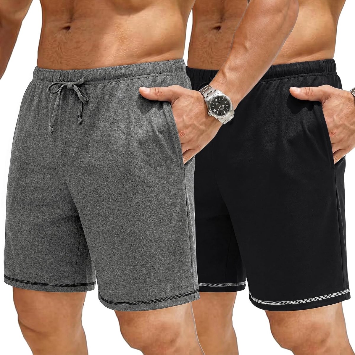 Slaapbroek voor heren, korte pyjamabroek voor jongens, korte slaapshorts, pyjamabroek, katoen, zomer, pyjamabroek