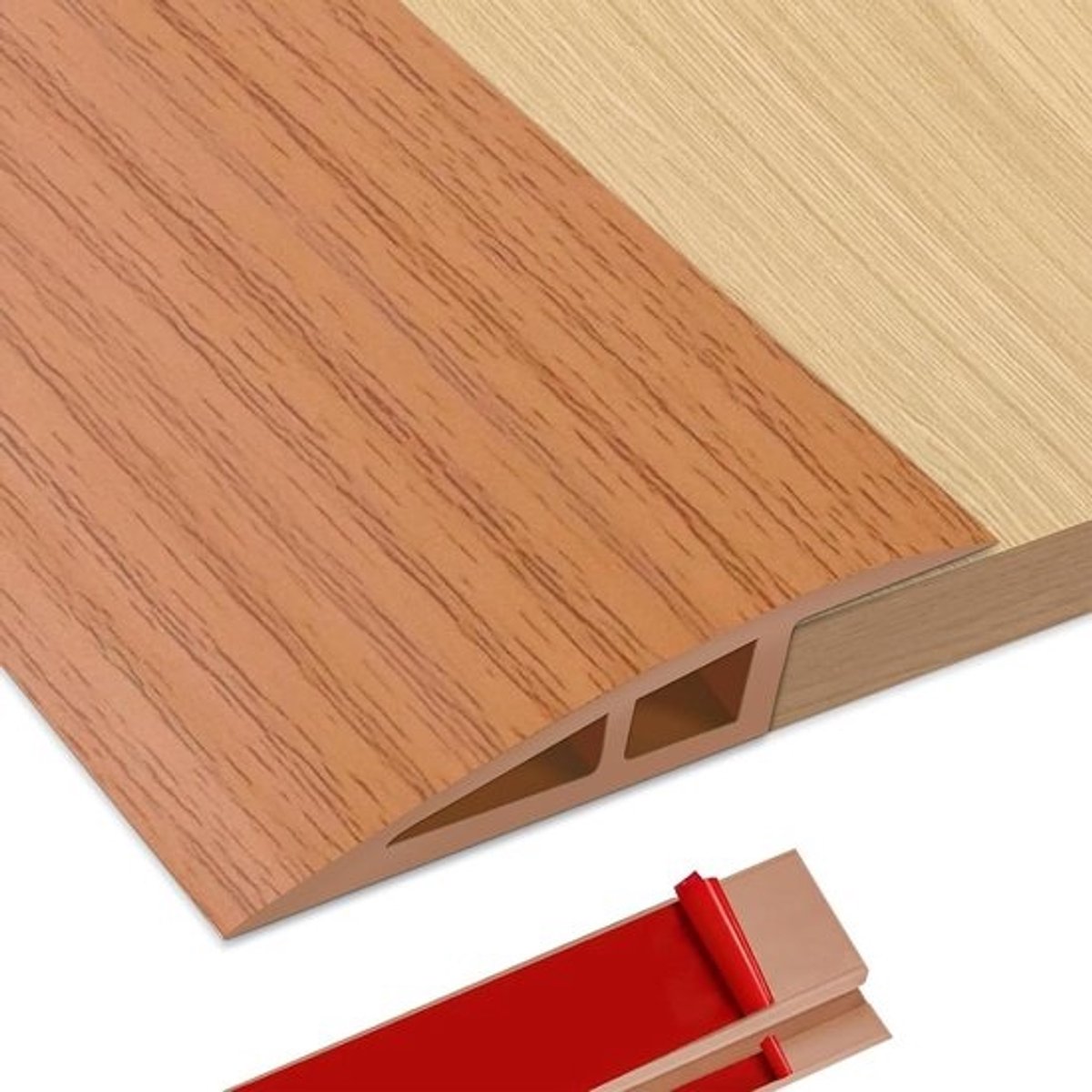 PVC Overgangsprofiel - Zelfklevend - Voor Hoogtecompensatie van 5-10 mm - Voor Drempels, Laminaat en Tegels - Geel Eiken - 100 cm x 5 cm