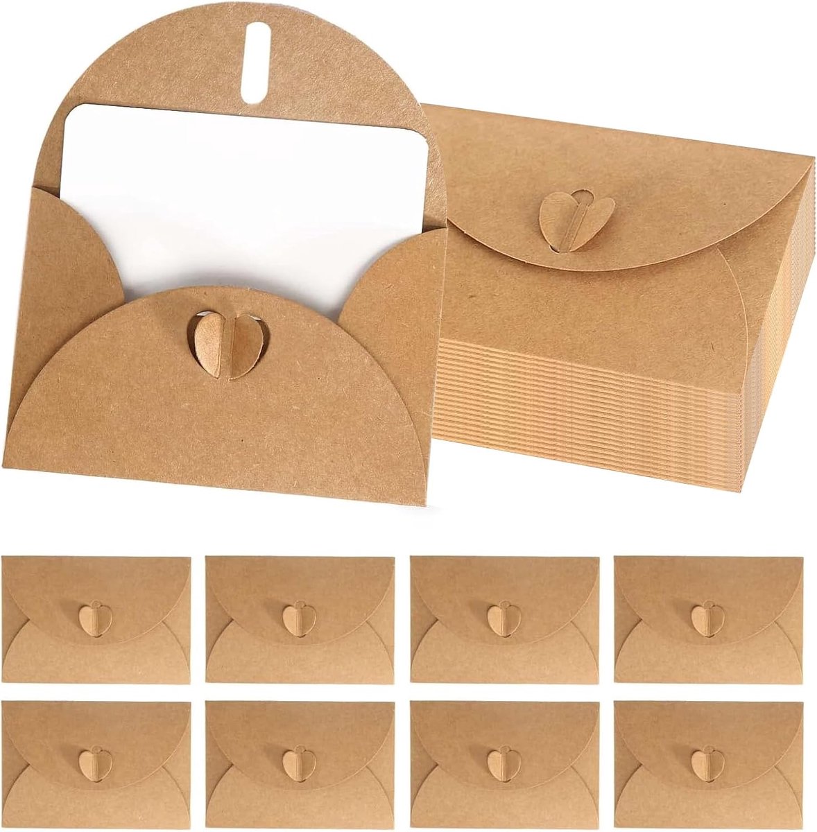 Enveloppen 40 stuks mini-enveloppen met 40 stuks kaartenset
