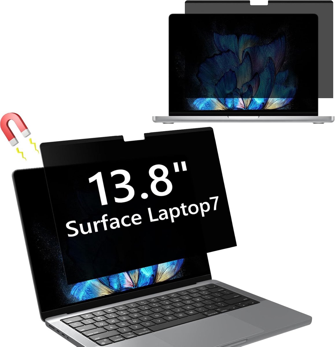 Privacyfilter voor 13,8 inch Surface Laptop 7, anti-vingerafdruk, PET-displaybescherming, afneembare anti-blauw licht, verblindingsbescherming, laptop, privacyfolie, 13,8 inch