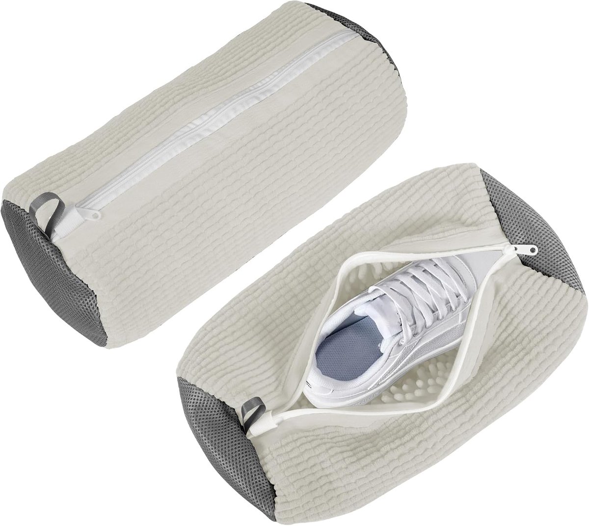 Waszakken 2 Pack, Herbruikbare Schoenwaszakken Gemaakt Van Microvezel, Met Onzichtbare Rits, Geschikt Voor Sportschoenen en Net Schoenen