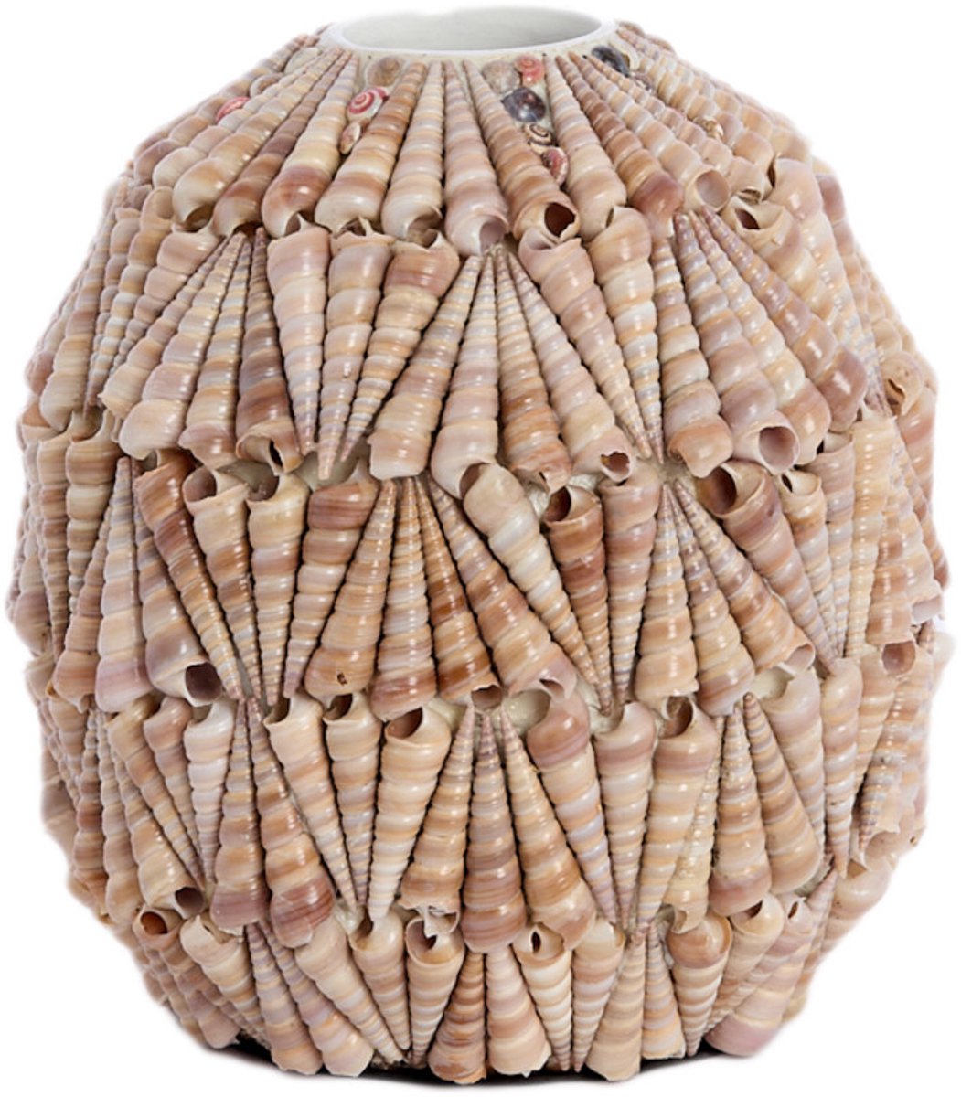 Light & Living Vaas SHELL - Ø20.5x21.5 cm - Bruin