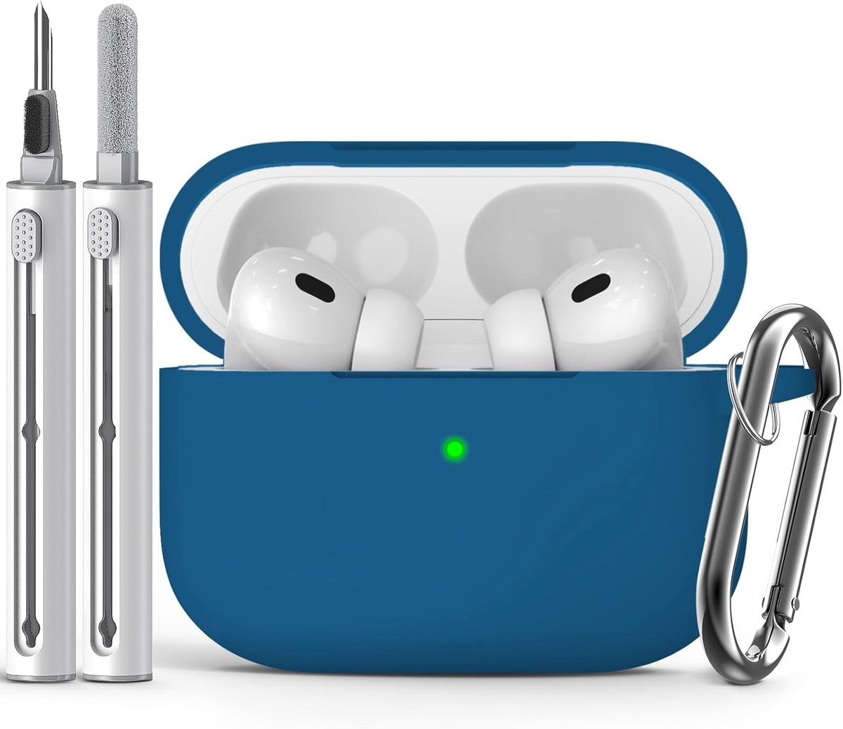 Duurzame en Stijlvolle Oplaadcase voor AirPods Pro 1e en 2e Generatie - Donkerblauw, Bescherming en Comfort