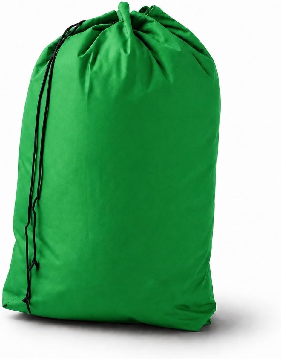 stoffen zak met trekkoord, groen, 120 l, glazen en opslagflessen, wasbare vuilniszak & tuinafvalzak, waszak, opbergzak & Big Bag