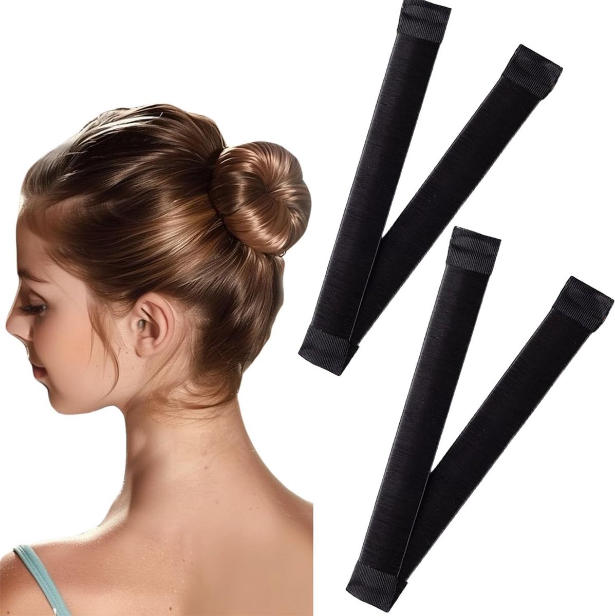 2 Stuks Donut Haar Styling Tools voor het Maken van Haar Knopen, DIY Haaraccessoires voor Lang en Kort Haar, Perfecte Haarstyling en Knottechnieken
