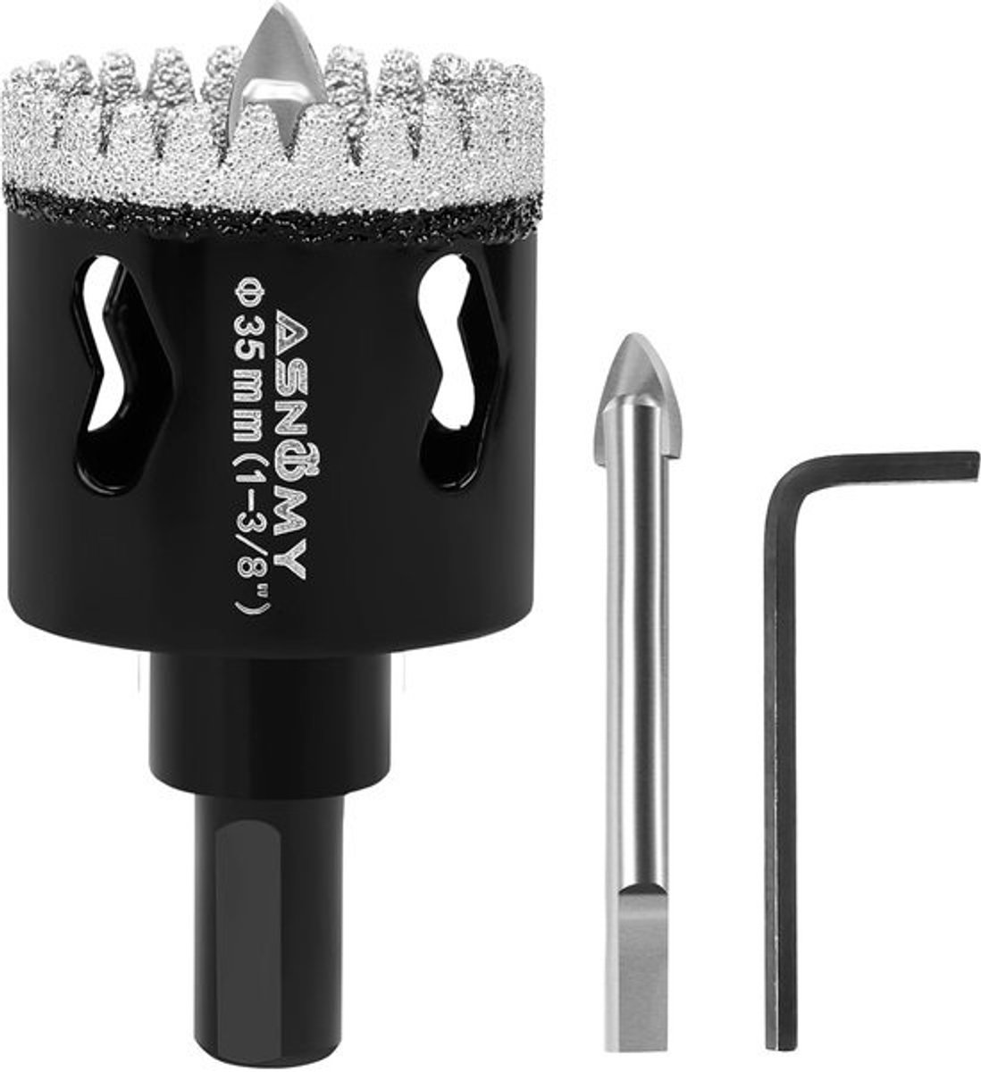 Diamantgatenzaag 35 mm met centreerboor voor glas, tegels, porselein en graniet