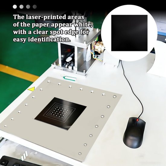 24 Stuks Laser Graveerpapier, Dubbelzijdig Dimmen, Testpapier voor Markeer- en Snijmachines, 10x10x0.2mm, Zwart — afbeelding 3