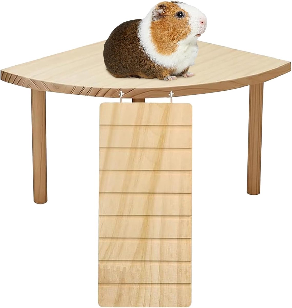 Houten platform voor hamsters, hamsterplatforms met ladder, klimmen en spelletjes voor cavia's, gerbils, chinchilla's