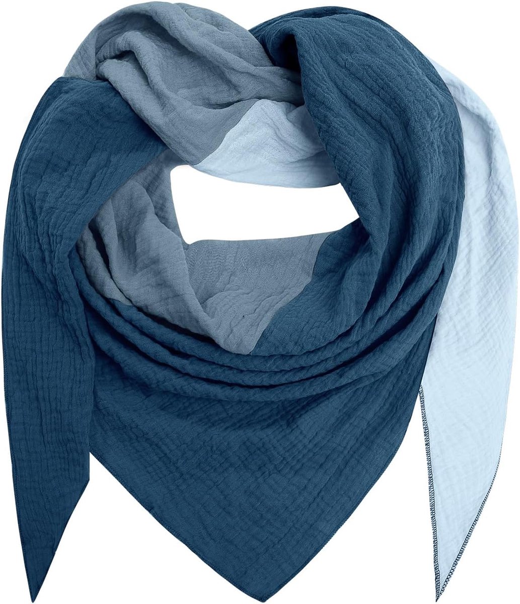 Heekpek Sjaal voor dames, katoen, warm, kleurblok, halsdoek