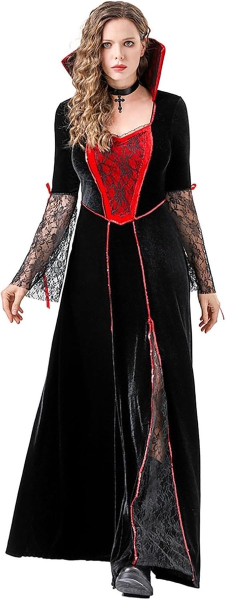 Halloween heksenkostuum voor volwassenen, cosplay podiumkostuum, middeleeuwse jurk kostuum