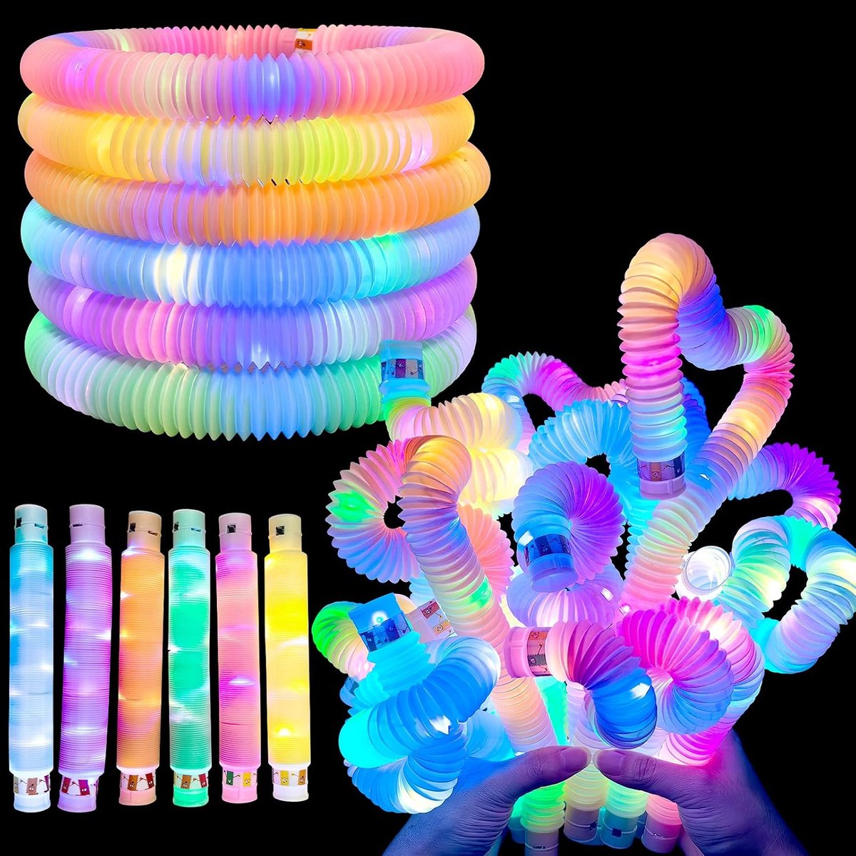 12 stuks lichtgevende buizen, lichtgevende staafjes, gastgeschenken voor kinderen, volwassenen, voor jongens en meisjes, verjaardagscadeaus, sensorisch speelgoed, fidget-accessoires voor