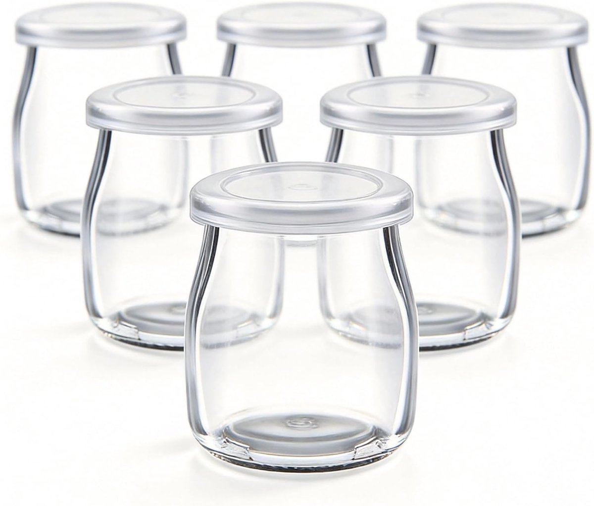6 stuks dessertglazen met deksel, 200 ml