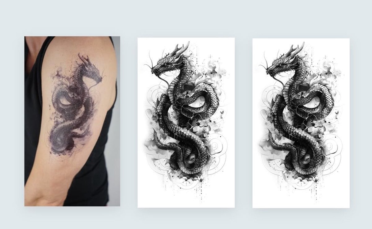 Tijdelijke draak tattoo nep draak tattoo NAG027x2