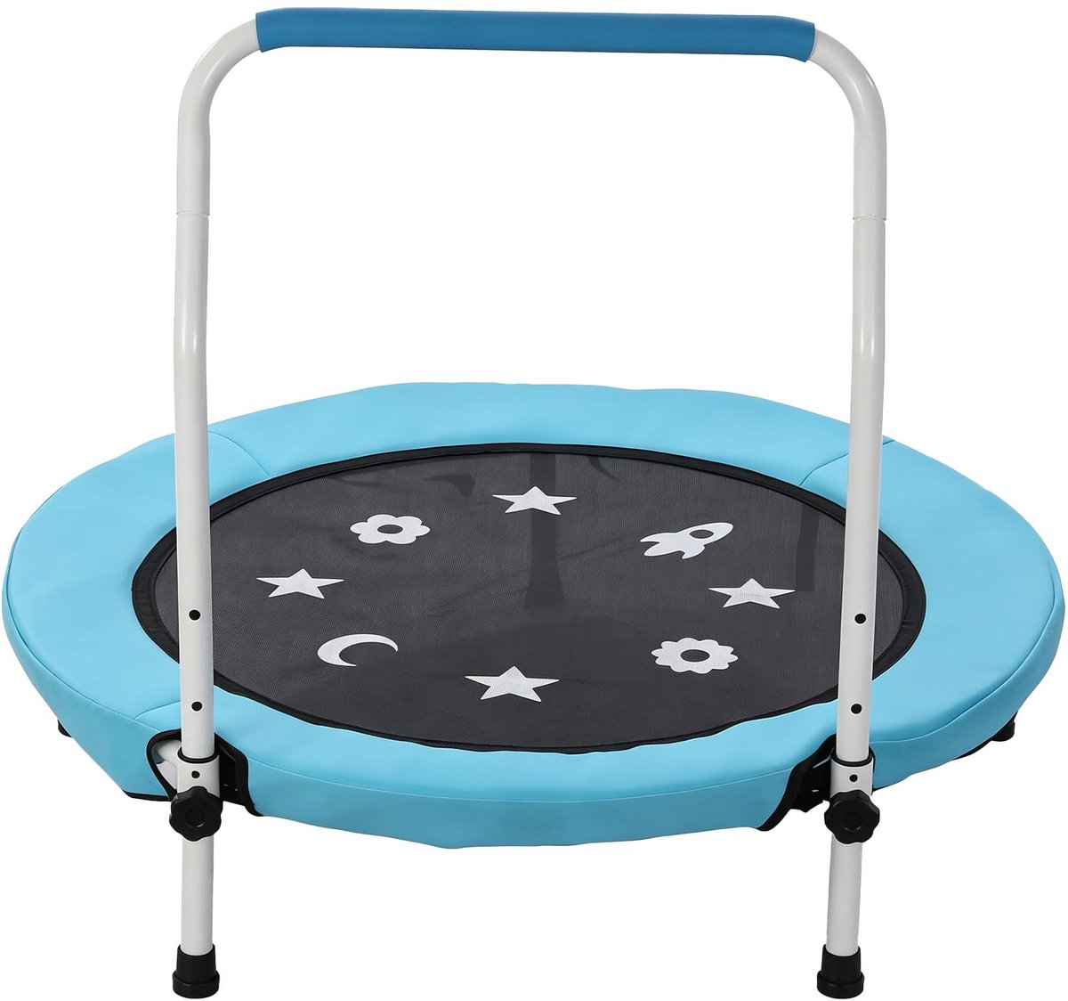 Danky - Kindertrampoline - Inklapbaar - Verstelbare Stang - Blauw