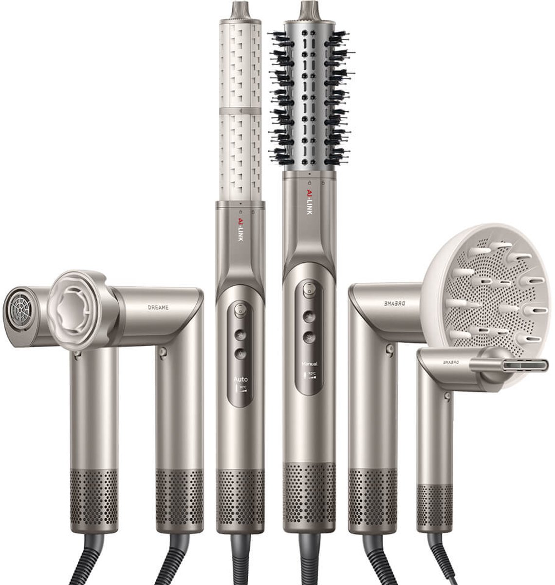 Dreame Dazzle High-Speed Haardroger & Multi-styler - Met 5 Opzetstukken - Ionische Technologie - 110.000 RPM