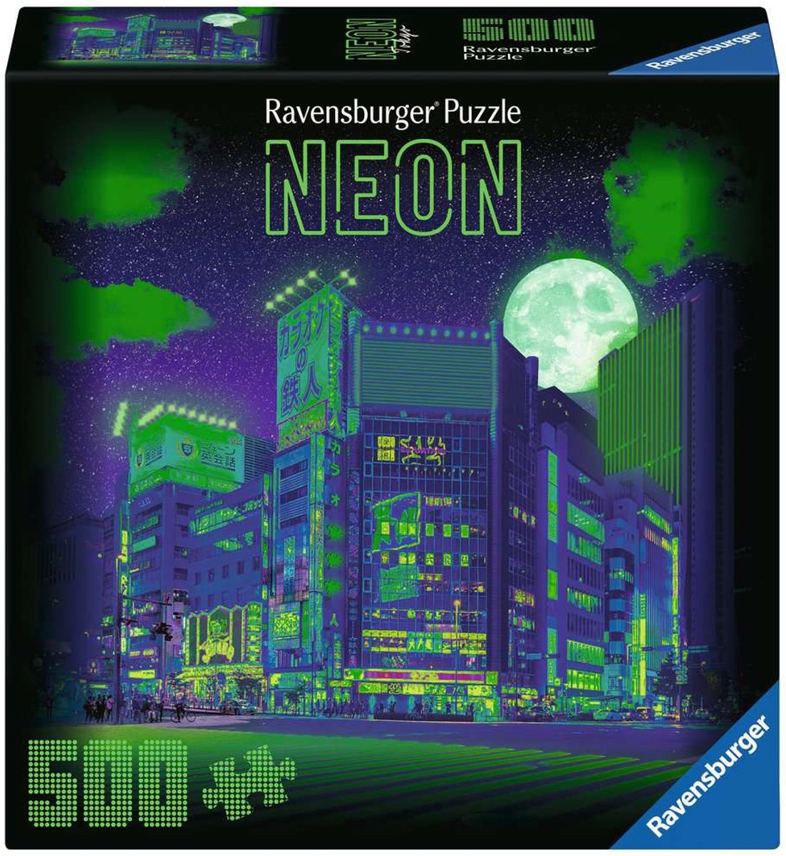 Ravensburger Neon Tokyo Puzzel 500 Stukjes | Moderne Stadsgezicht Legpuzzel | Neon Collection