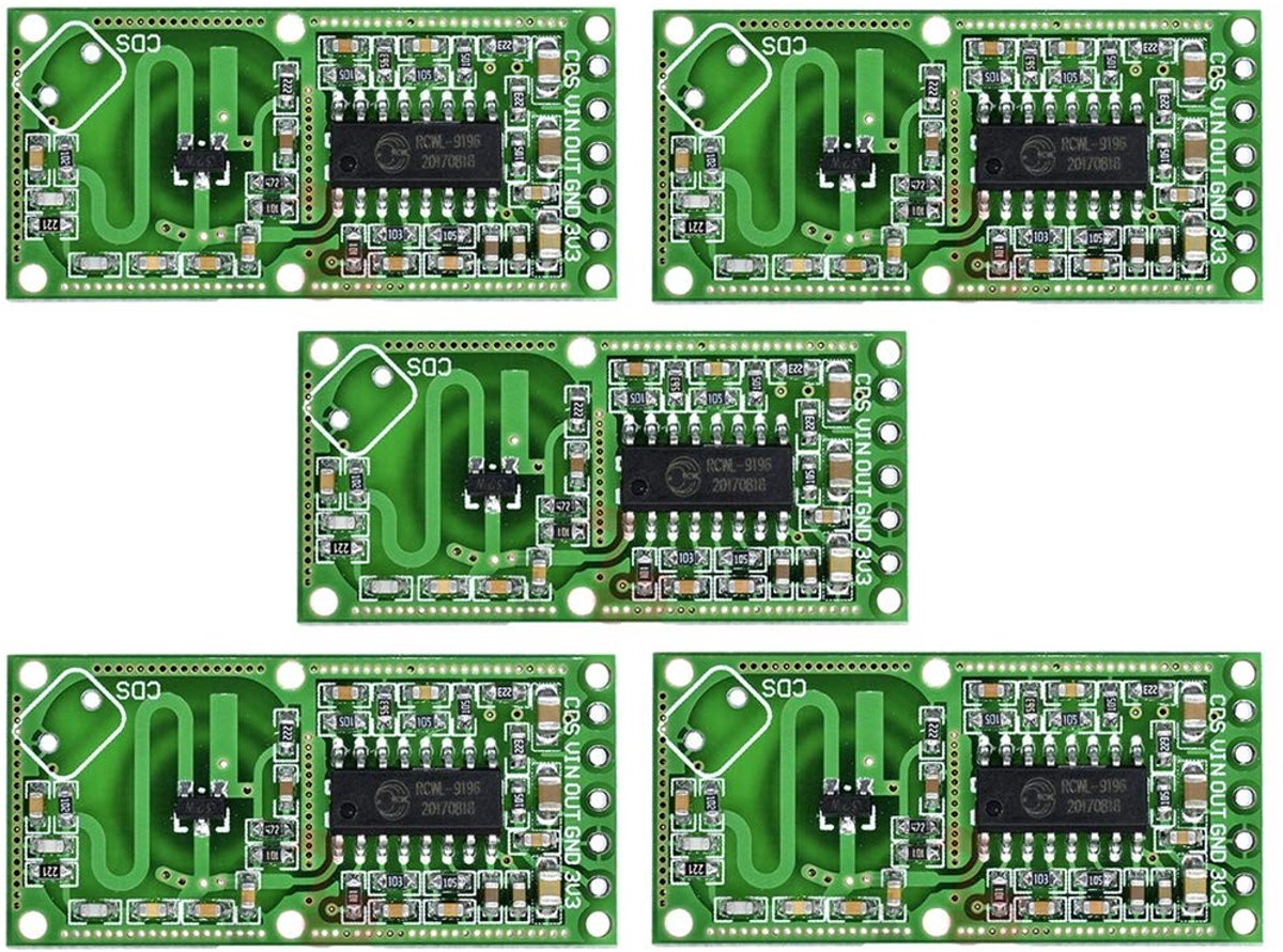RCWL 0516 Microgolf Radar Sensor Module, Menselijke Sensor, Beweging Detector, Inductieschakelaar, 3.3 V Output, Set van 5