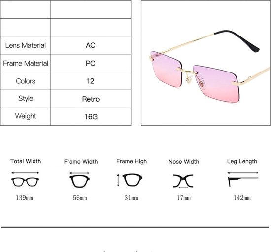 Randloze Zonnebril Vrouwen Designer Mode Gradient Zonnebril Shades Snijlens Dames Frameloze Brillen-C12 — afbeelding 3