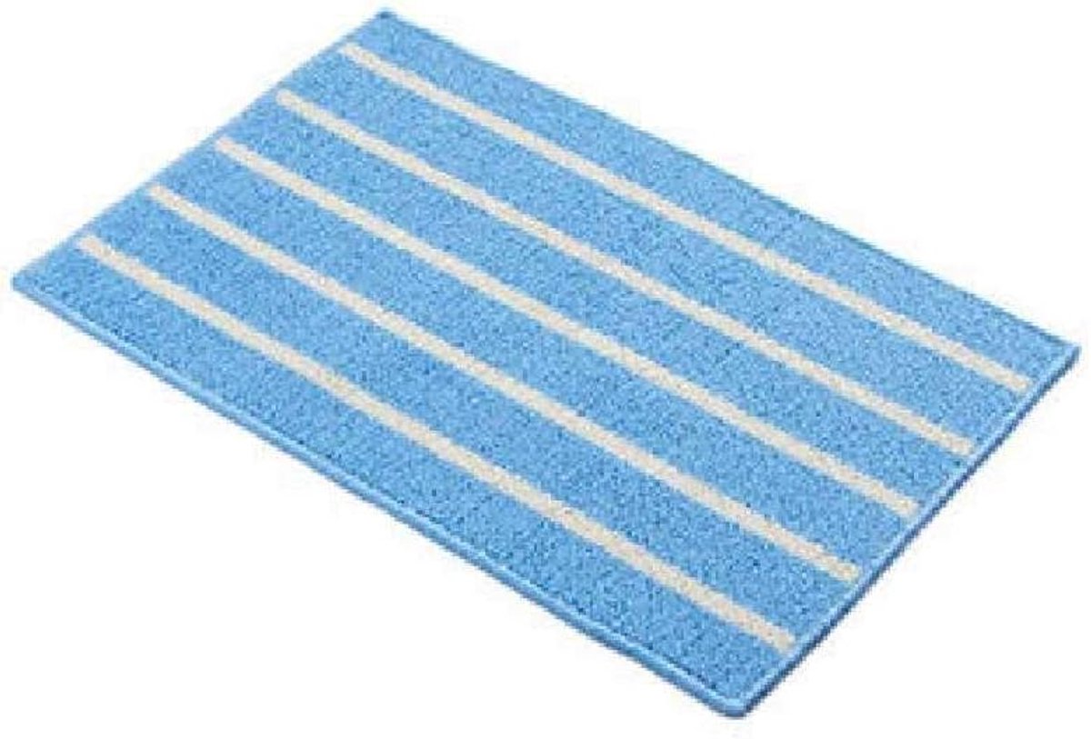 Badkamermat, Gestreepte Matdeurmat, Keukenbadkamer Absorberende Antislipmat, Super Absorberend Anti-slip Badkamertapijt 43cmx65cm / Blauwe