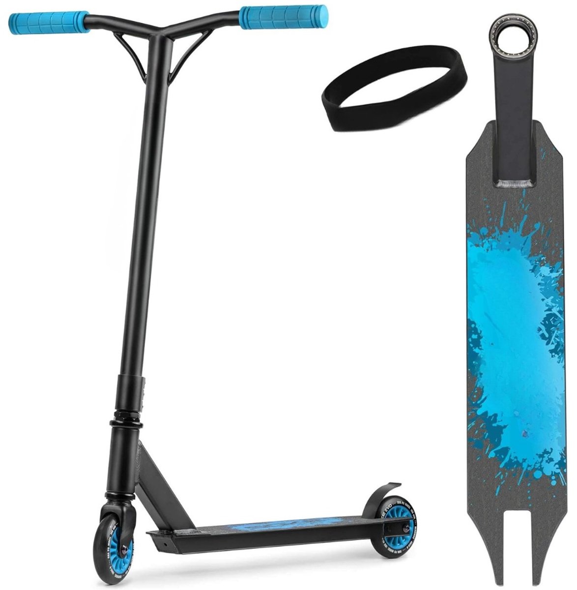 Kavo Stunt Step - Stuntstep - Stevig Stuur - Zwart en Blauw - 48cm x 50cm x 83cm