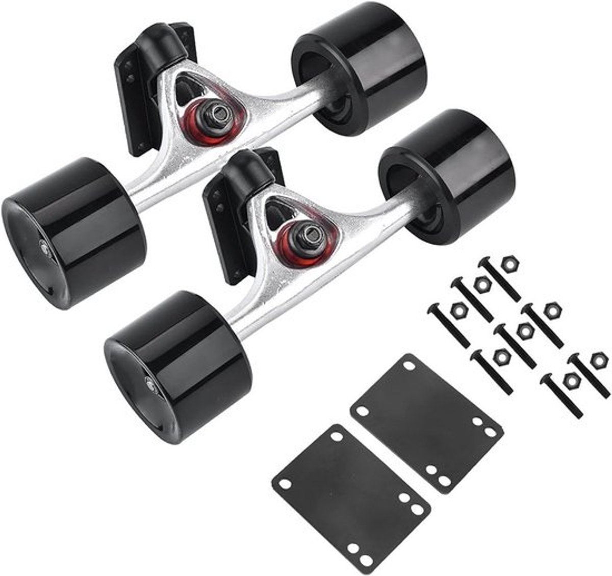 Skateboard Truck Set Longboard Assen met Wielen Lagers en Bouten Hoge Duurzaamheid