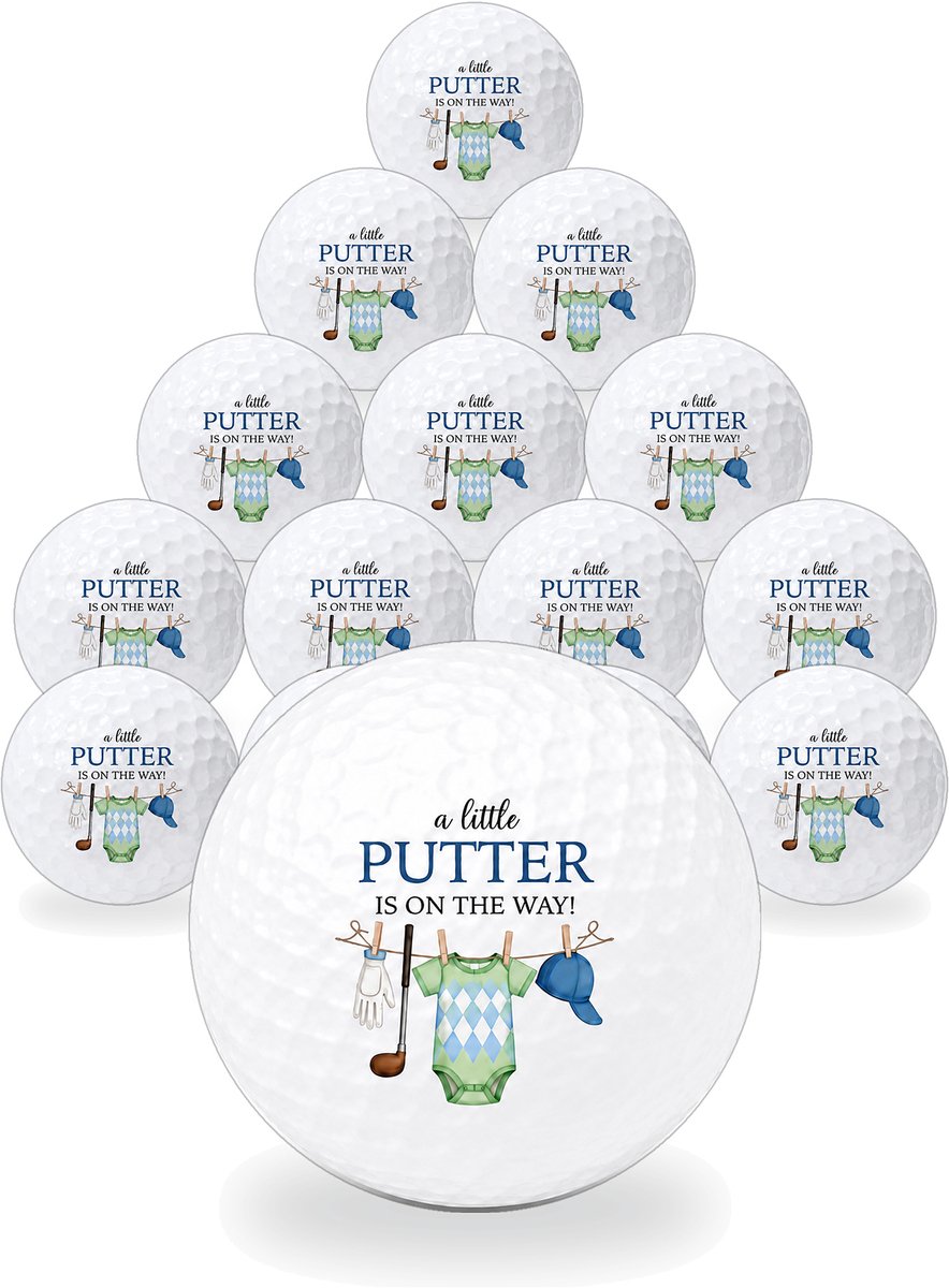 Wilson Golfballen Baby Boy - Geboorte Golf Cadeau - 15 stuks - Bedrukte Golfballen