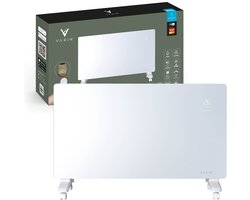 Varin® Smart Design Elektrische kachel - 2500 Watt - 85x55cm - Helder wit glas - IP24 - Met…