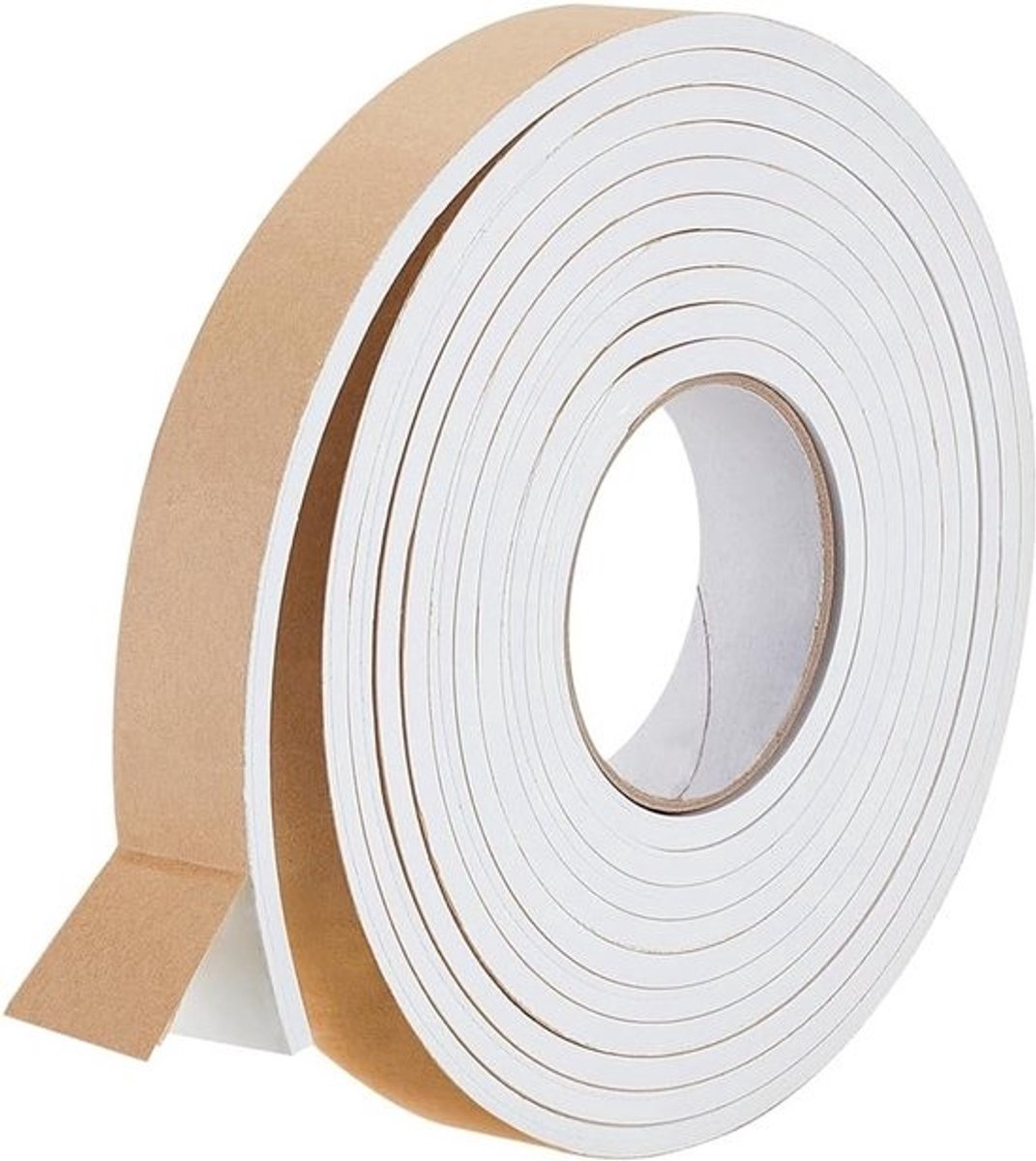 Allecto-Isolerende-zelfklevende-schuimstrip - Zelfklevend - 30mm x 6mm - Raamdeur-auto-afdichting - Wit.