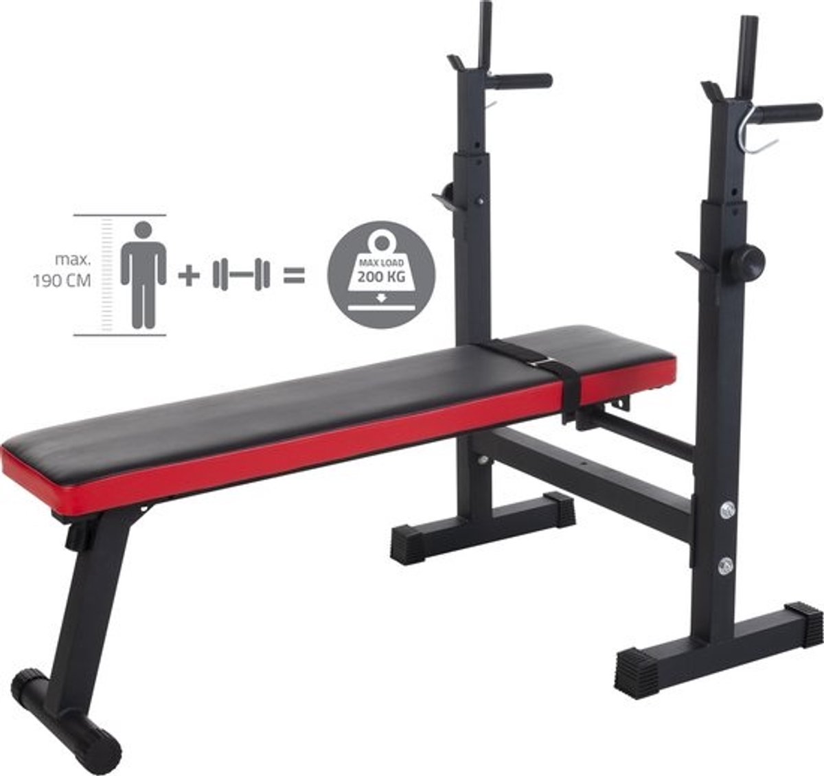 Pure2Improve Verstelbare Halterbank – Fitnessbank voor Krachttraining – 50x110x24x50 cm