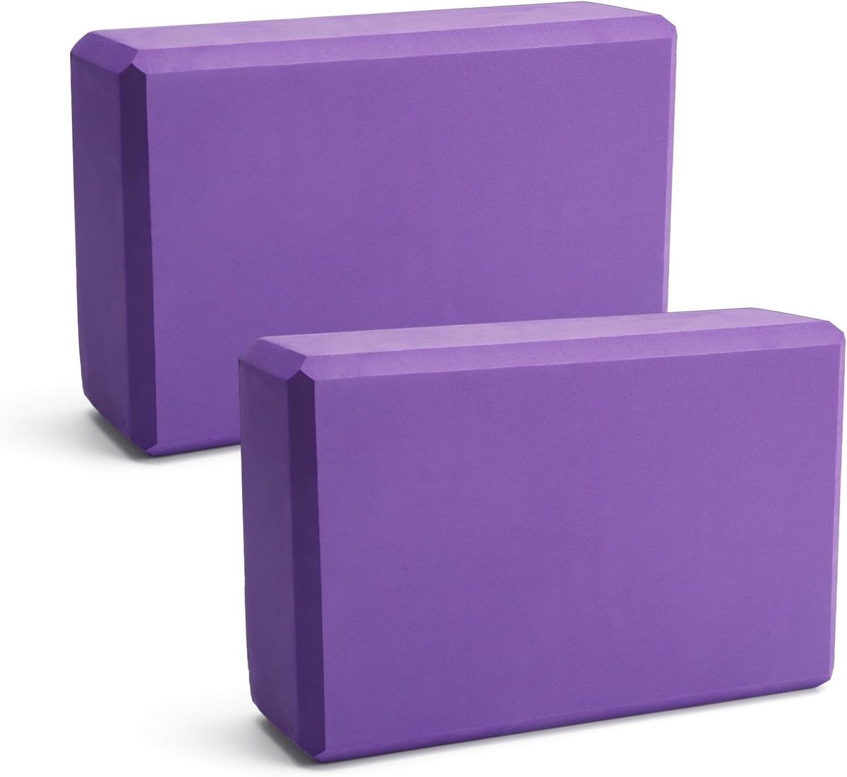 Set van 2 Yogablokken van Hoogwaardige EVA Schuim - Antislip, Lichtgewicht en Ideaal voor Yoga, Pilates en Fitness (Lila, 1)