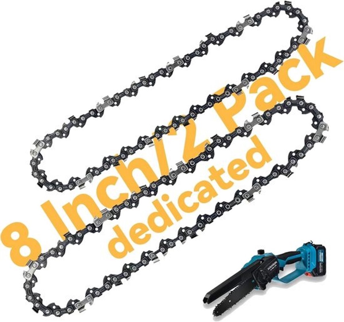 2 stuks 20 cm Kettingzaagkettingen - Compleet voor 8 inch Accu Kettingzagen