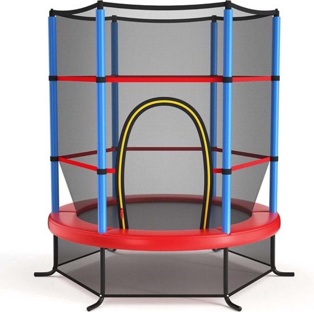 Trampoline voor Kinderen met Veiligheidsnet en Overkapping - Binnen- en Buitenplezier