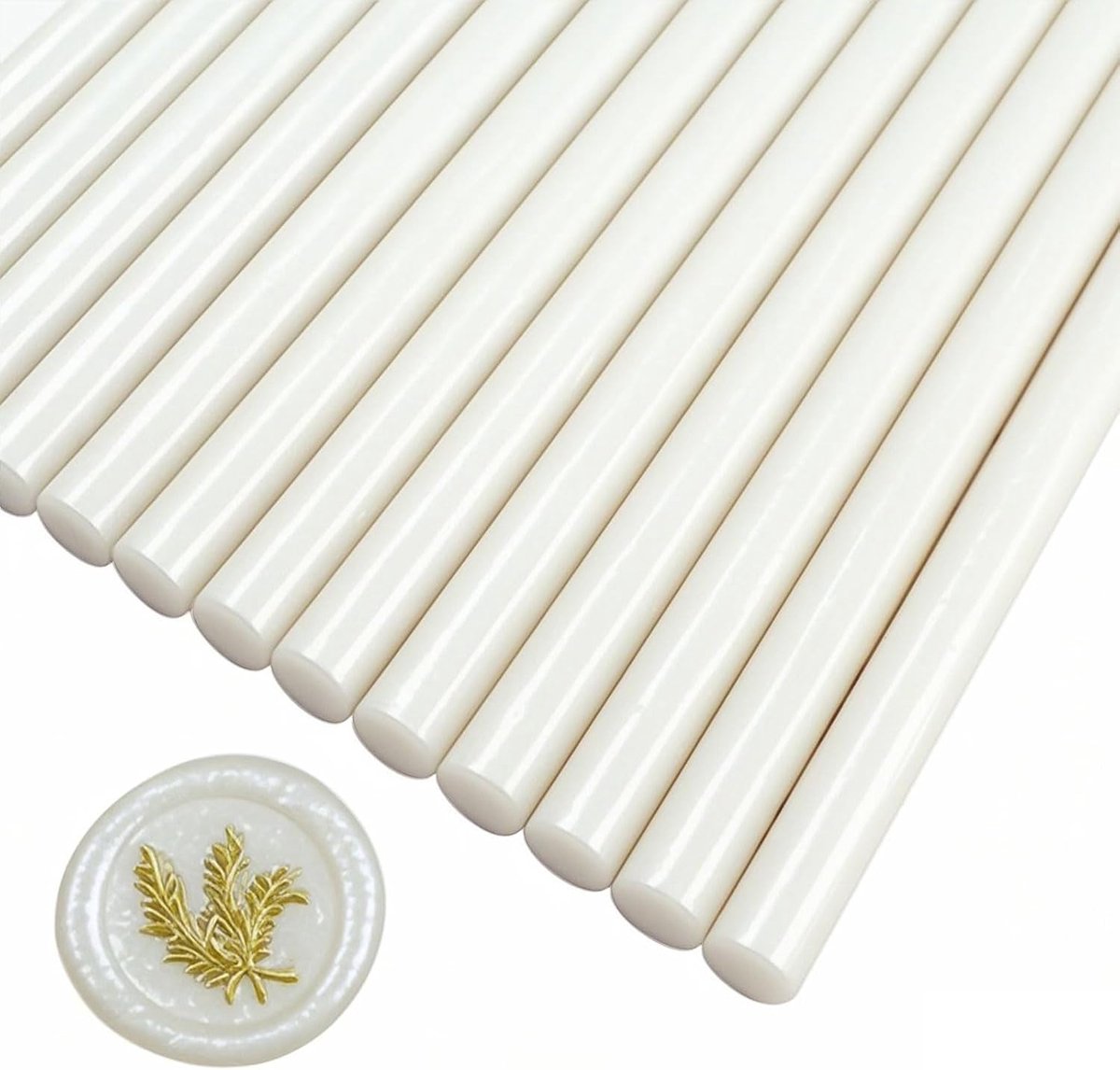 26-delige Mini sealing wax stick 7mm voor Lijmpistolen – Stijlvol Verzegelen voor Trouwuitnodigingen, Wenskaarten, Wijflessen & DIY Projecten (Parelwit）