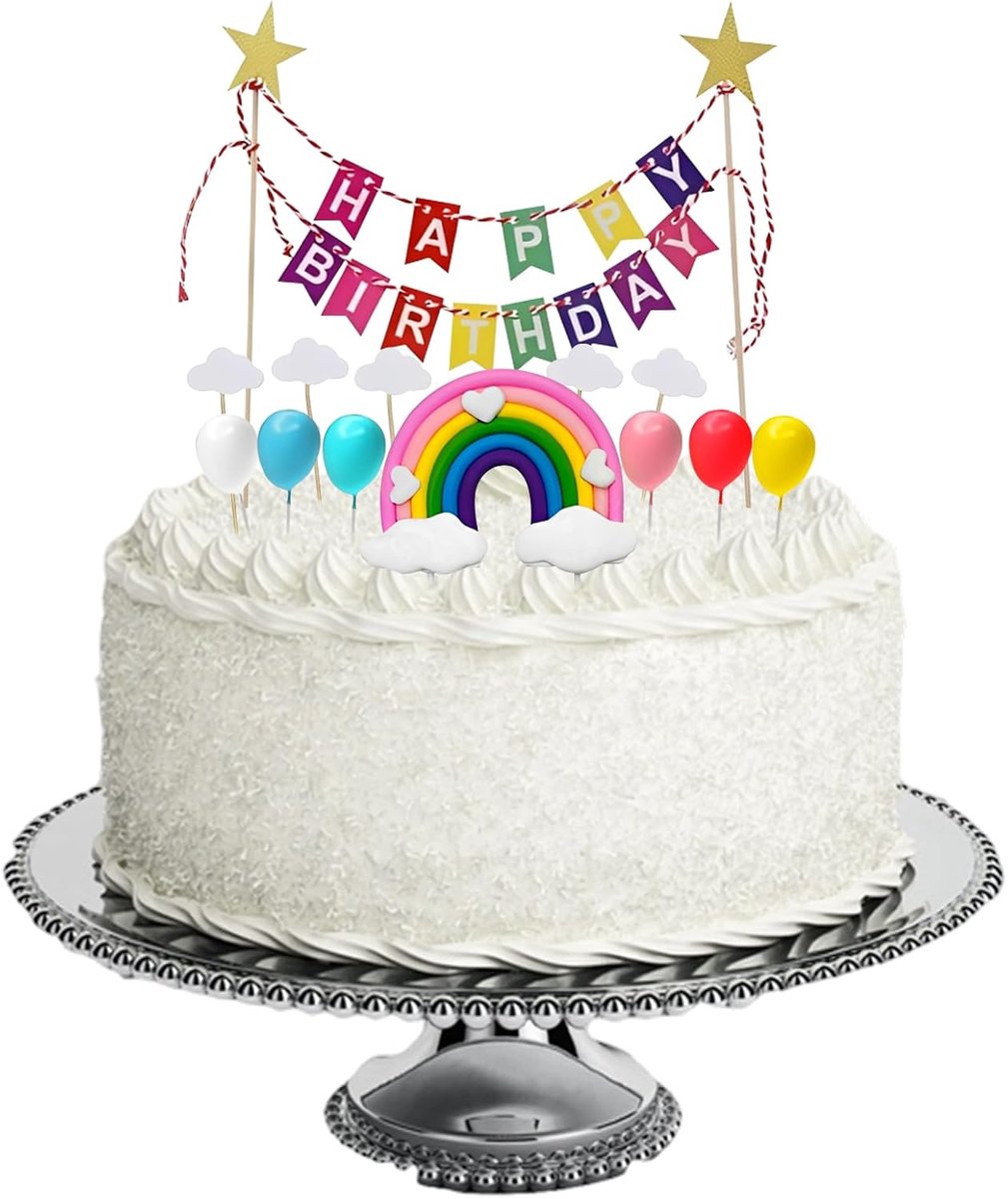 Regenboog, 13 ballen voor taartdecoratie