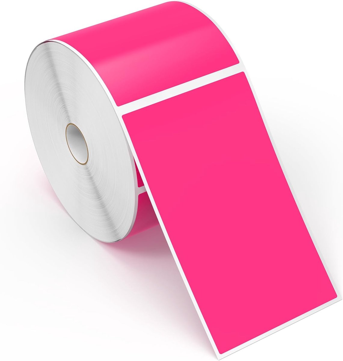 500 stuks fluorescerende roze zelfklevende zelfklevende etiketten, verwijderbaar, 12,7 × 7,6 cm, rechthoekig, rol