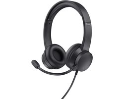 Trust Ayda USB PC Headset - PC Headset - Bedraad via USB - Microfoon met Mute - Verstelbare Hoofdband - Zwart