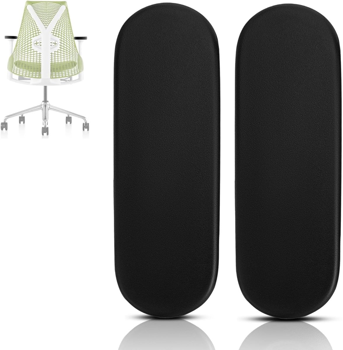 Armsteunpads vervanging voor Herman Miller Sayl - vinyl zwart - verbeterd comfort - 1 paar - ShopVlot