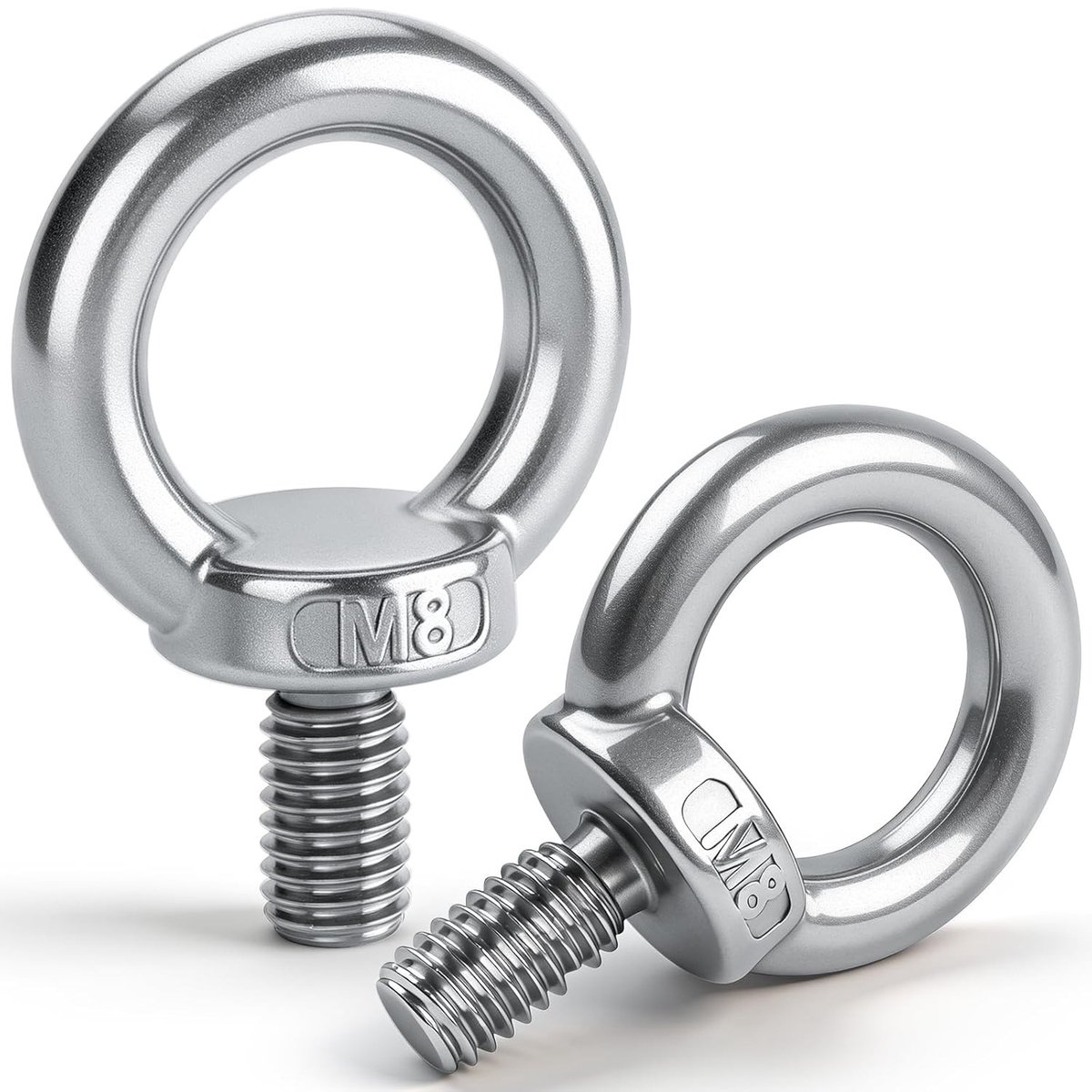 Ring M8, 5 Stuks RVS Oogschroeven, Ronde Ringbouten voor Ophangen van Decoraties, Bloempotten en Schommels